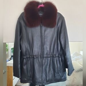 Andrew Marc Leather Insulated Coat